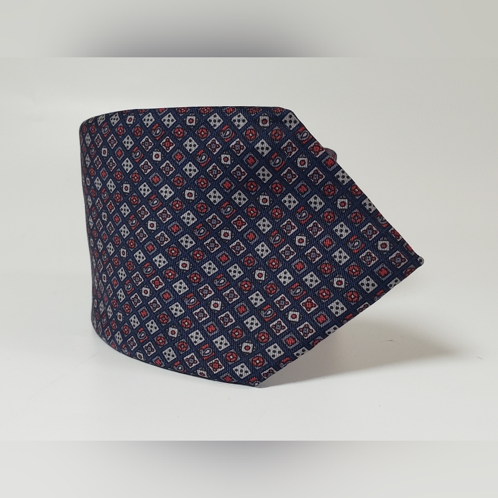 Givenchy 100% Silk Men's Navy Blue Print Necktie
